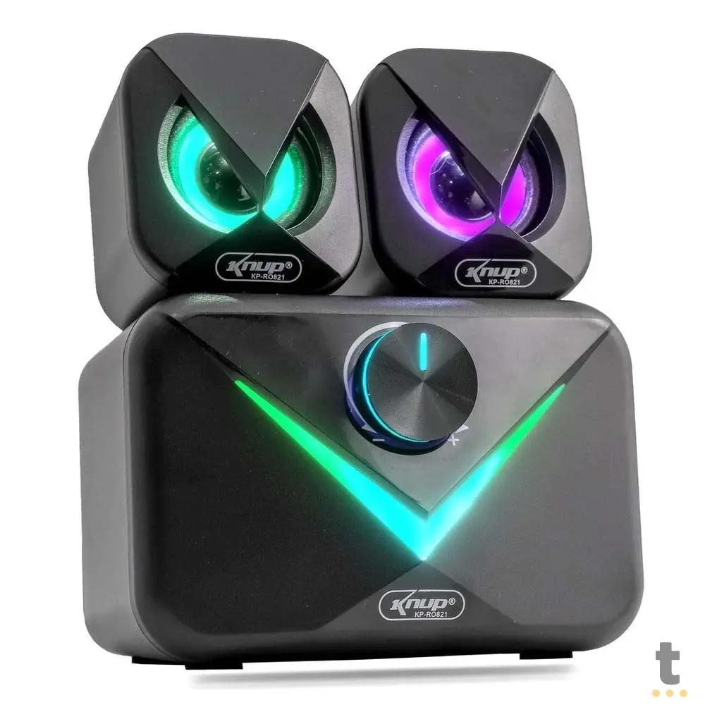 Caixa De Som Knup Horus 2.1 Multimidia 16W RMS C/ Led Usb e P2 - RO821 Truedata